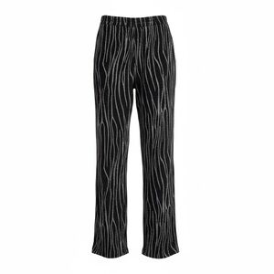 Black and White Wide Leg Pants with Pockets